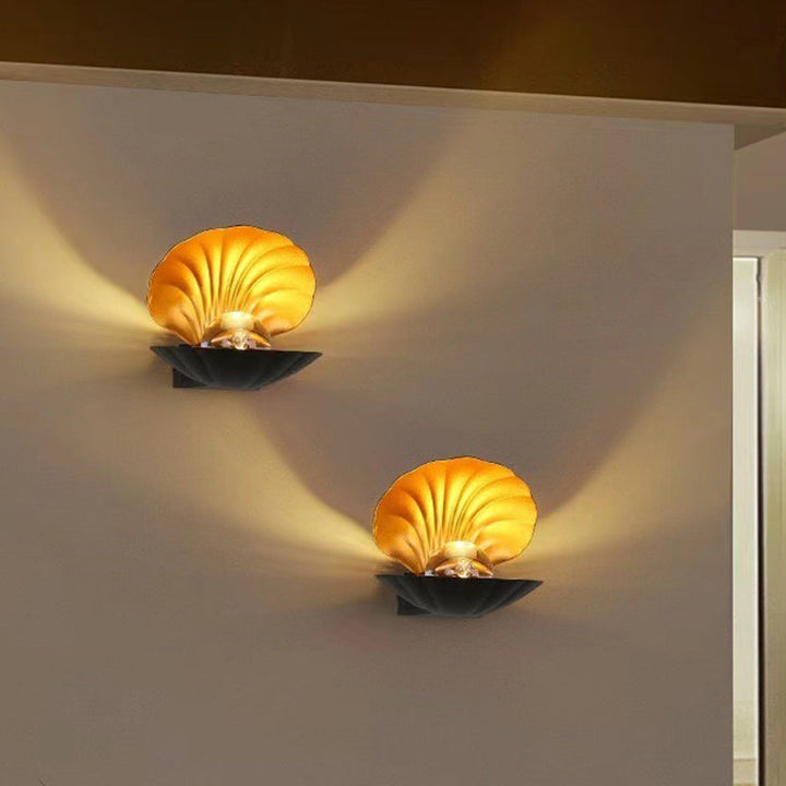 Moderne Kreativ Vanntett Skall Aluminium Akril LED Vegglampe For Utendørs Patio | Luvikno