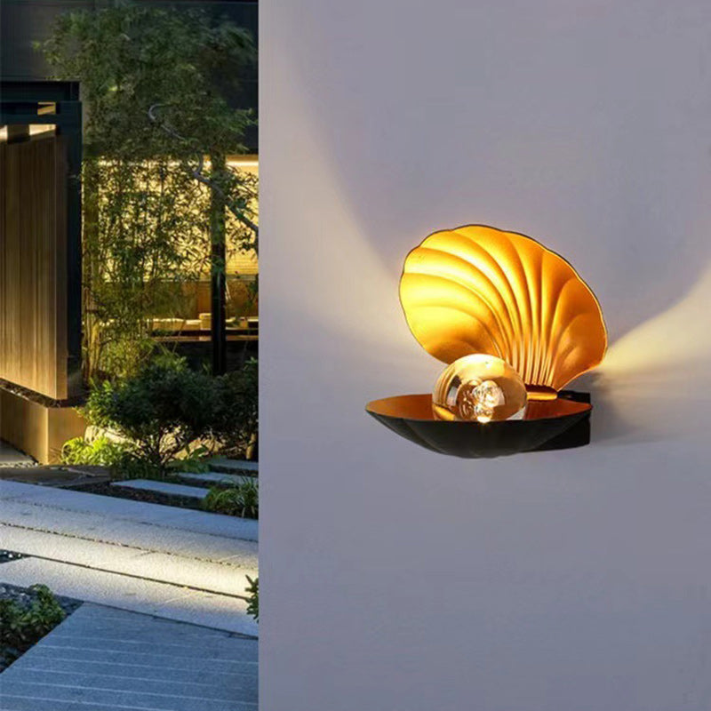 Moderne Kreativ Vanntett Skall Aluminium Akril LED Vegglampe For Utendørs Patio | Luvikno