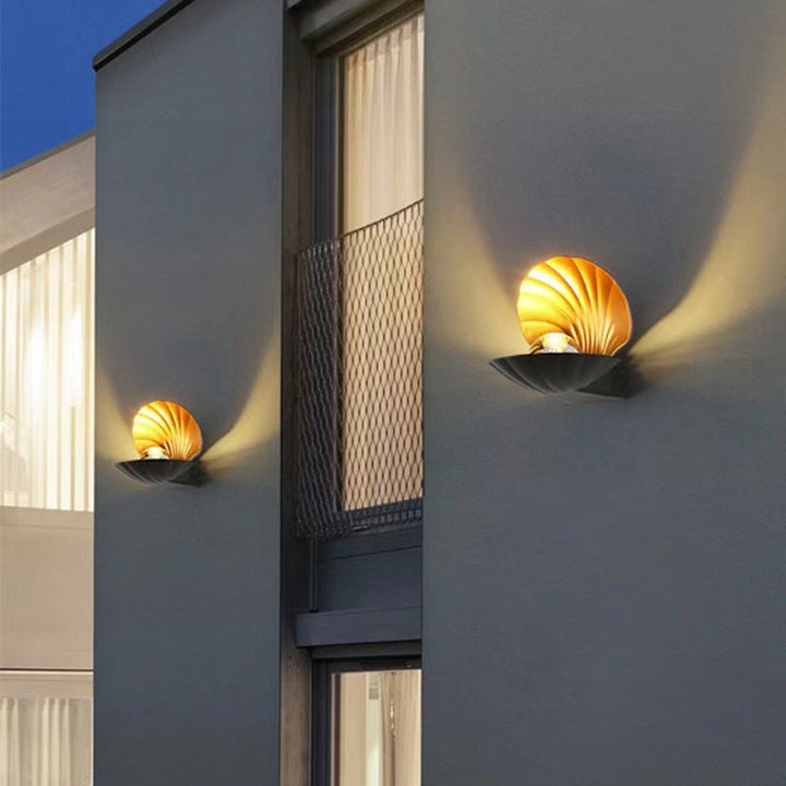 Moderne Kreativ Vanntett Skall Aluminium Akril LED Vegglampe For Utendørs Patio | Luvikno