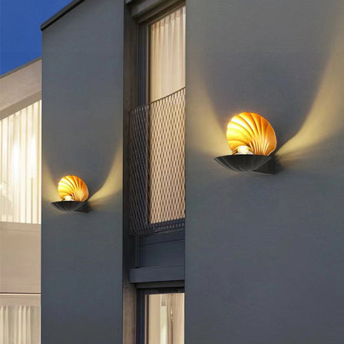 Moderne Kreativ Vanntett Skall Aluminium Akril LED Vegglampe For Utendørs Patio | Luvikno