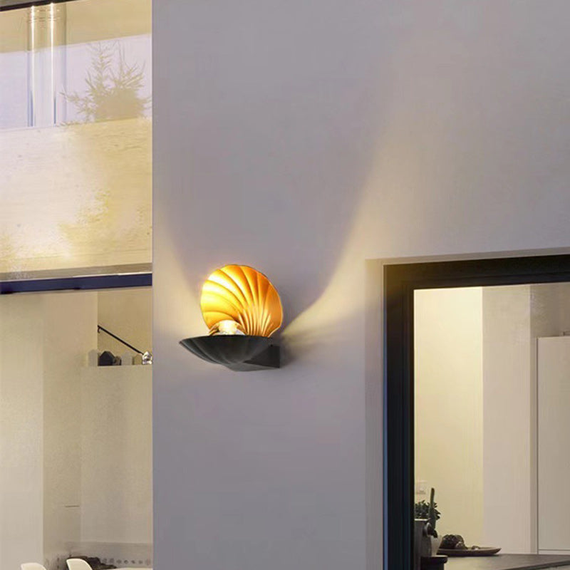 Moderne Kreativ Vanntett Skall Aluminium Akril LED Vegglampe For Utendørs Patio | Luvikno