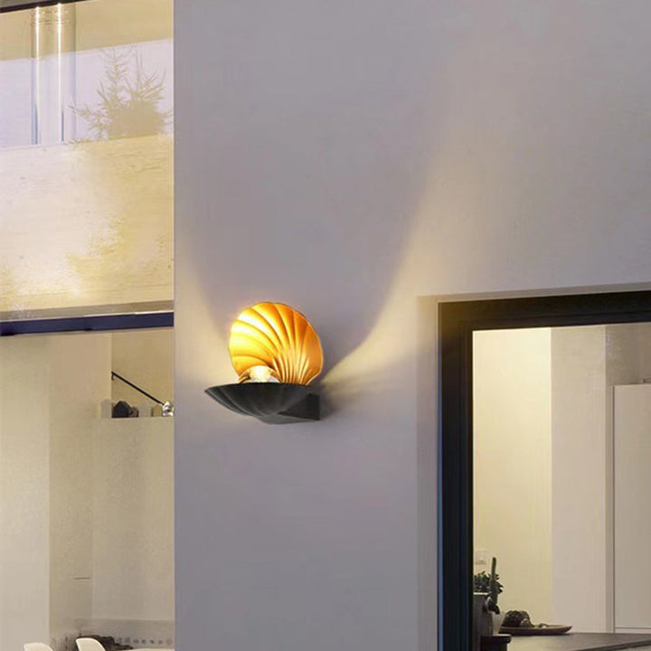 Moderne Kreativ Vanntett Skall Aluminium Akril LED Vegglampe For Utendørs Patio | Luvikno