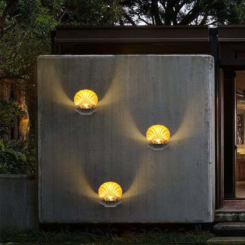 Moderne Kreativ Vanntett Skall Aluminium Akril LED Vegglampe For Utendørs Patio | Luvikno