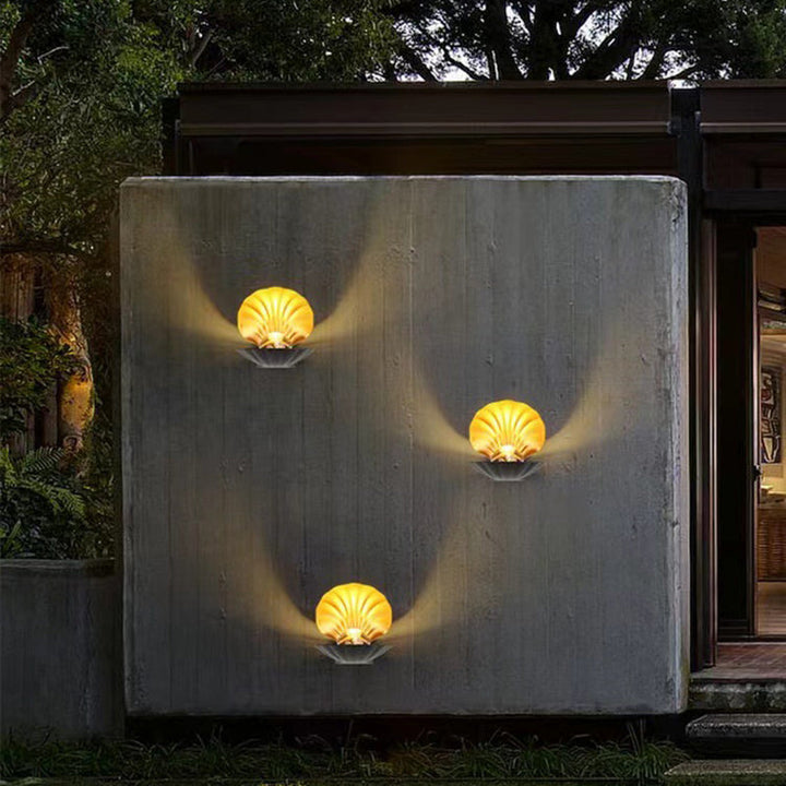 Moderne Kreativ Vanntett Skall Aluminium Akril LED Vegglampe For Utendørs Patio | Luvikno