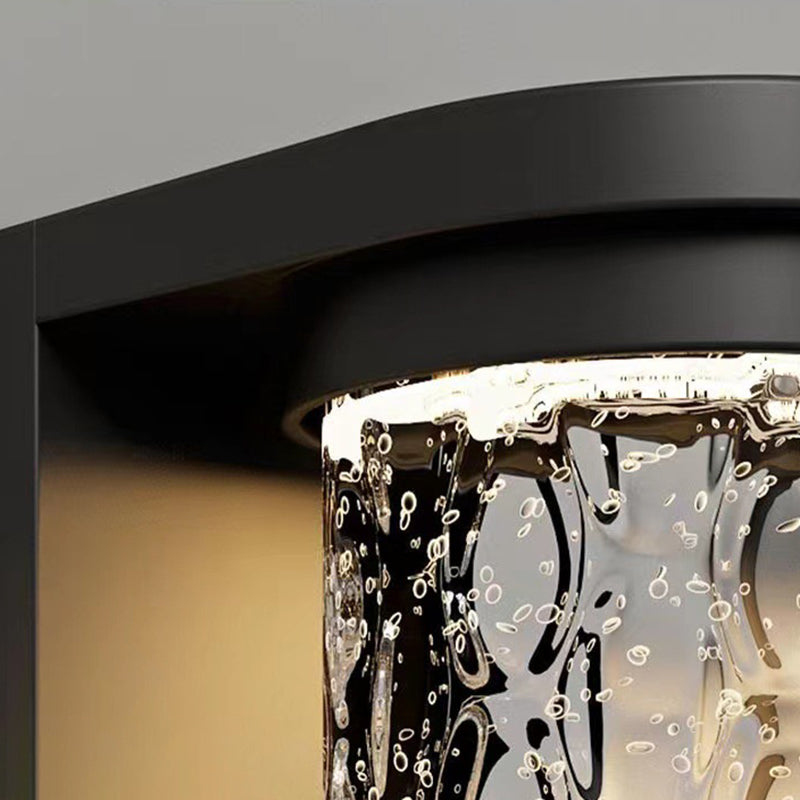 Moderne Luksus Vanntett Sylinder Rustfritt Stål Krystall LED Vegglampe For Utendørs Patio | Luvikno