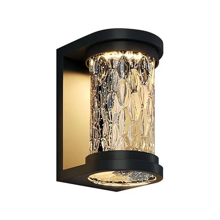 Moderne Luksus Vanntett Sylinder Rustfritt Stål Krystall LED Vegglampe For Utendørs Patio | Luvikno