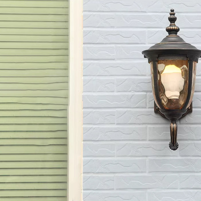 Samtidig Nordisk Krukke Aluminium Glass 1-Lykt Vegglampe For Utendørs Patio | Luvikno