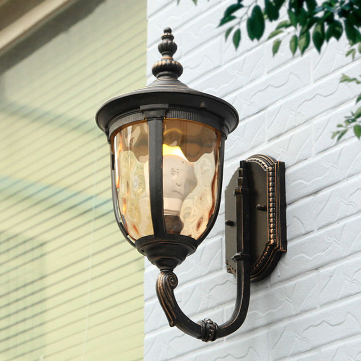 Samtidig Nordisk Krukke Aluminium Glass 1-Lykt Vegglampe For Utendørs Patio | Luvikno