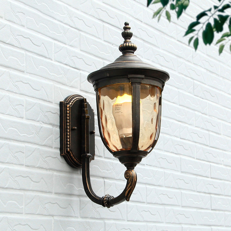 Samtidig Nordisk Krukke Aluminium Glass 1-Lykt Vegglampe For Utendørs Patio | Luvikno