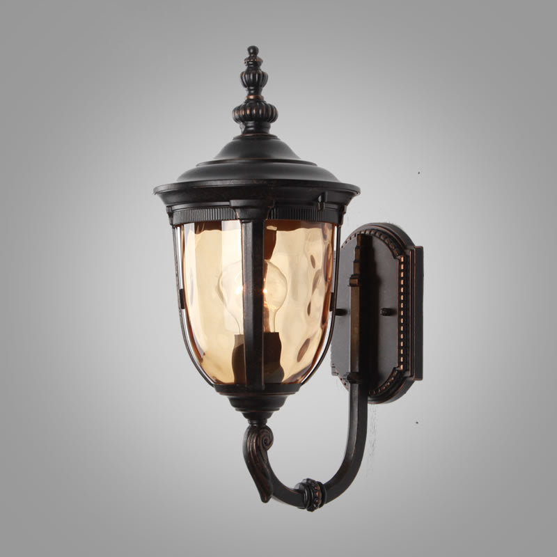 Samtidig Nordisk Krukke Aluminium Glass 1-Lykt Vegglampe For Utendørs Patio | Luvikno