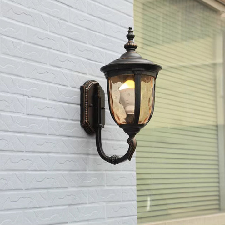 Samtidig Nordisk Krukke Aluminium Glass 1-Lykt Vegglampe For Utendørs Patio | Luvikno