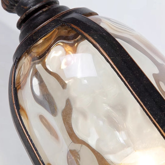 Samtidig Nordisk Krukke Aluminium Glass 1-Lykt Vegglampe For Utendørs Patio | Luvikno