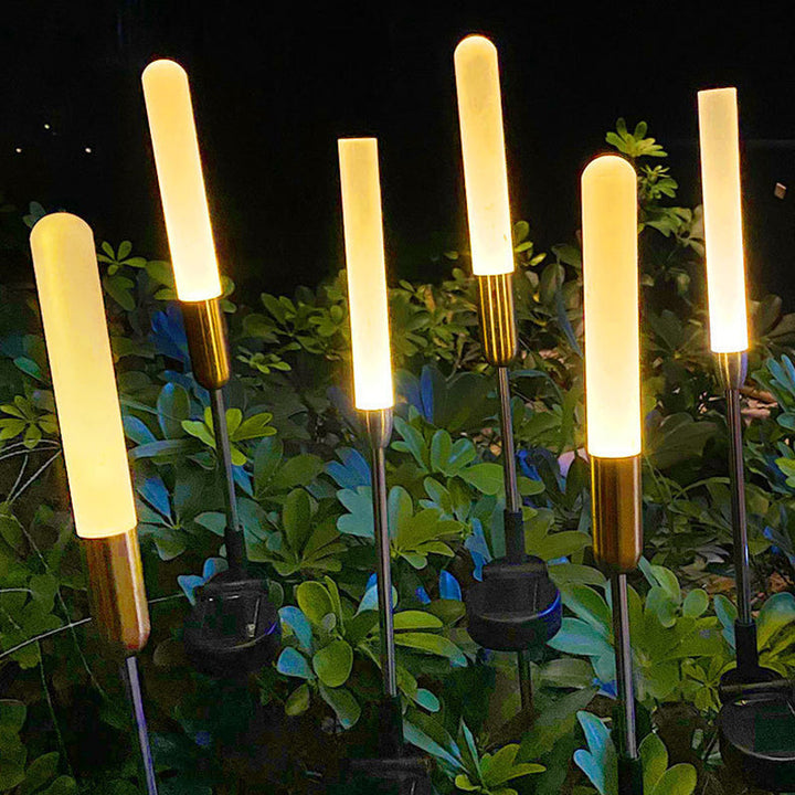 Moderne Art Deco Vanntett Solar Sylinder Akryl Aluminium Rustfritt Stål ABS LED Utendørs Lys Landskapsbelysning For Hage | Luvikno