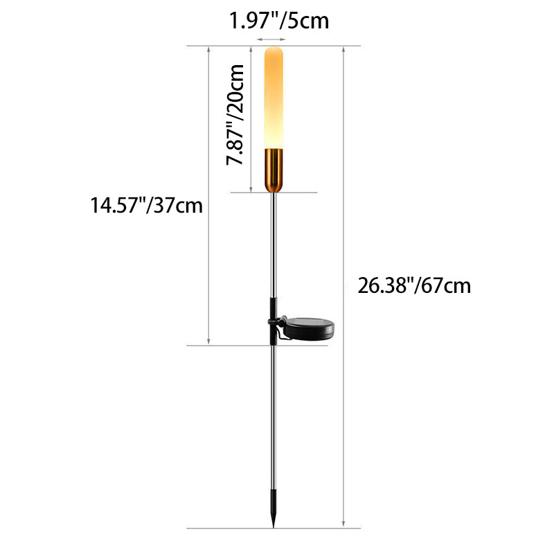 Moderne Art Deco Vanntett Solar Sylinder Akryl Aluminium Rustfritt Stål ABS LED Utendørs Lys Landskapsbelysning For Hage | Luvikno