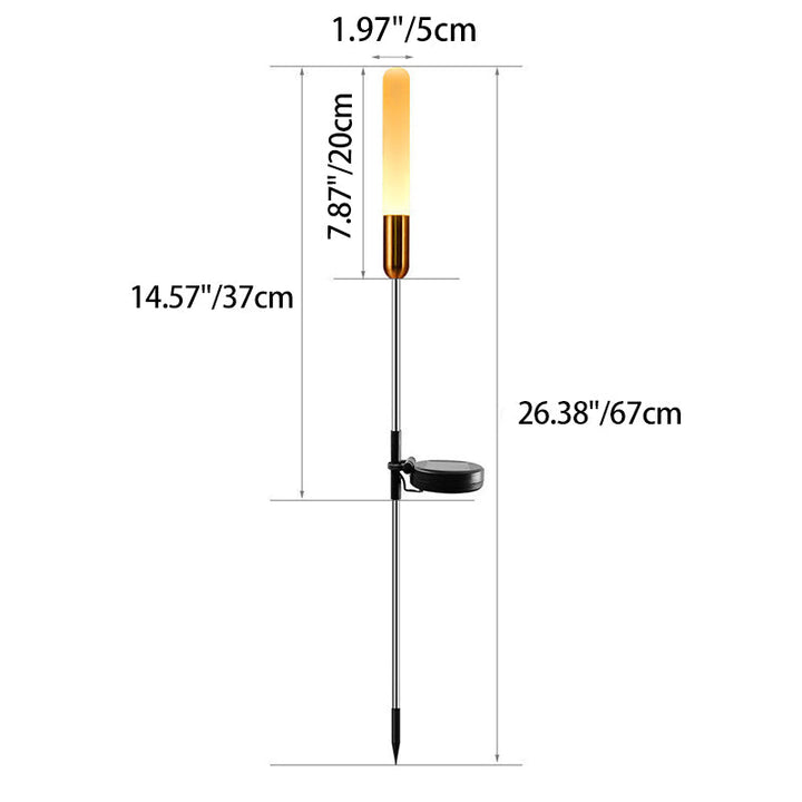 Moderne Art Deco Vanntett Solar Sylinder Akryl Aluminium Rustfritt Stål ABS LED Utendørs Lys Landskapsbelysning For Hage | Luvikno