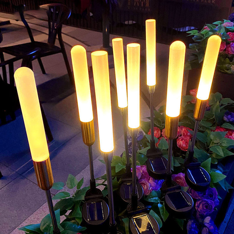Moderne Art Deco Vanntett Solar Sylinder Akryl Aluminium Rustfritt Stål ABS LED Utendørs Lys Landskapsbelysning For Hage | Luvikno