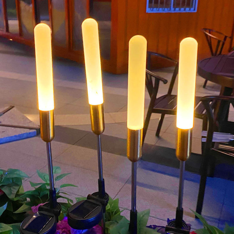 Moderne Art Deco Vanntett Solar Sylinder Akryl Aluminium Rustfritt Stål ABS LED Utendørs Lys Landskapsbelysning For Hage | Luvikno