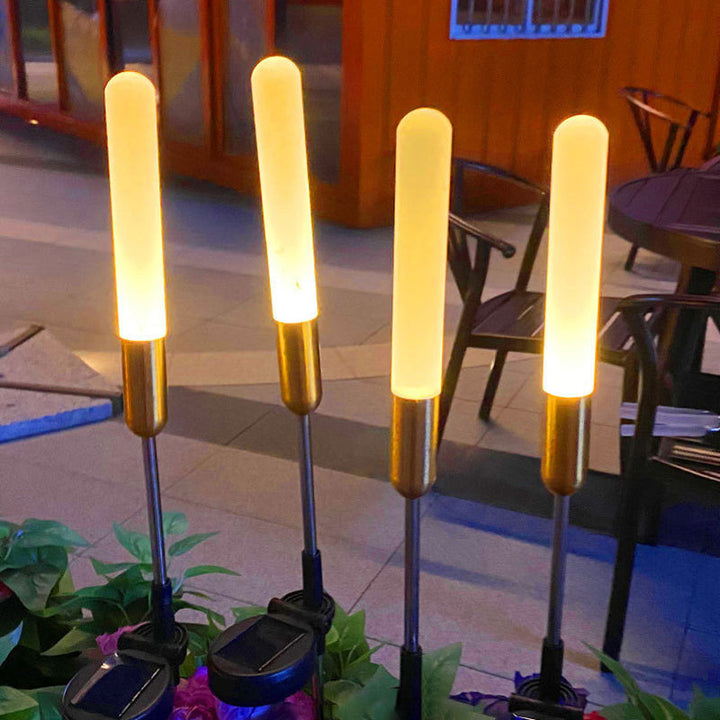 Moderne Art Deco Vanntett Solar Sylinder Akryl Aluminium Rustfritt Stål ABS LED Utendørs Lys Landskapsbelysning For Hage | Luvikno
