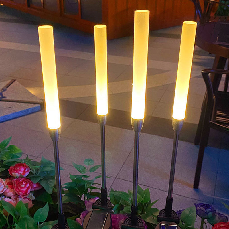 Moderne Art Deco Vanntett Solar Sylinder Akryl Aluminium Rustfritt Stål ABS LED Utendørs Lys Landskapsbelysning For Hage | Luvikno