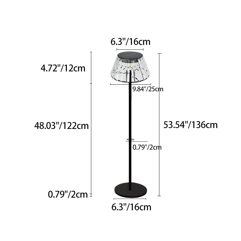 Samtidig Industriell Vanntett Sol USB Jern Glass Utendørs LED Stående Gulvlampe For Hage | Luvikno