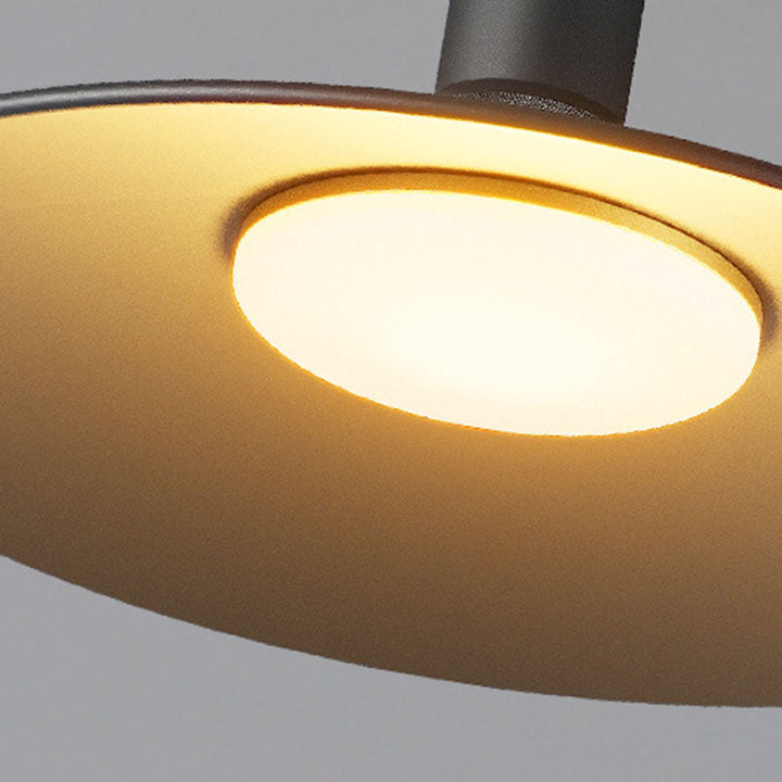 Moderne Industrielle Vanntette Aluminium Rund 1-Lys Semi-Flush Taklampe For Utendørs Patio | Luvikno