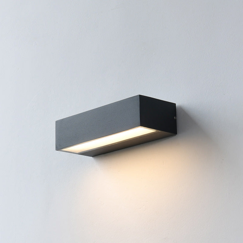 Moderne Minimalistisk Rektangulær Bar Vanntett Aluminium LED Vegglampe For Hage | Luvikno