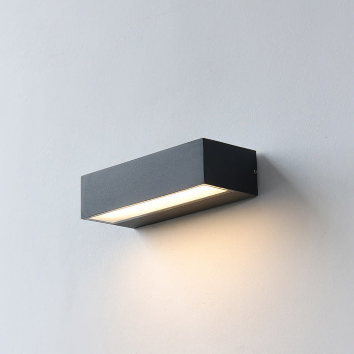 Moderne Minimalistisk Rektangulær Bar Vanntett Aluminium LED Vegglampe For Hage | Luvikno