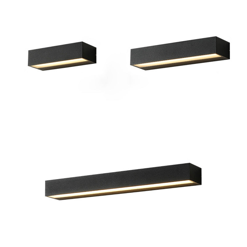Moderne Minimalistisk Rektangulær Bar Vanntett Aluminium LED Vegglampe For Hage | Luvikno