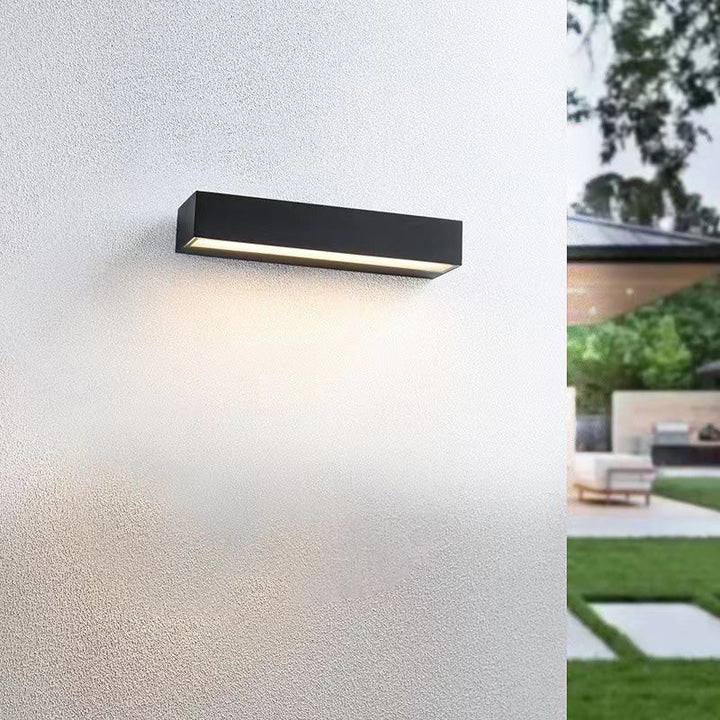Moderne Minimalistisk Rektangulær Bar Vanntett Aluminium LED Vegglampe For Hage | Luvikno