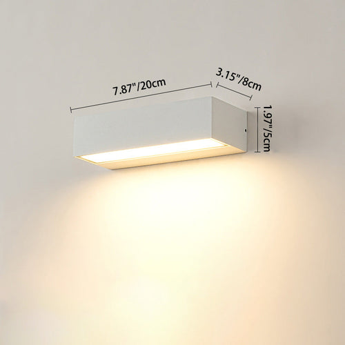 Moderne Minimalistisk Rektangulær Bar Vanntett Aluminium LED Vegglampe For Hage | Luvikno