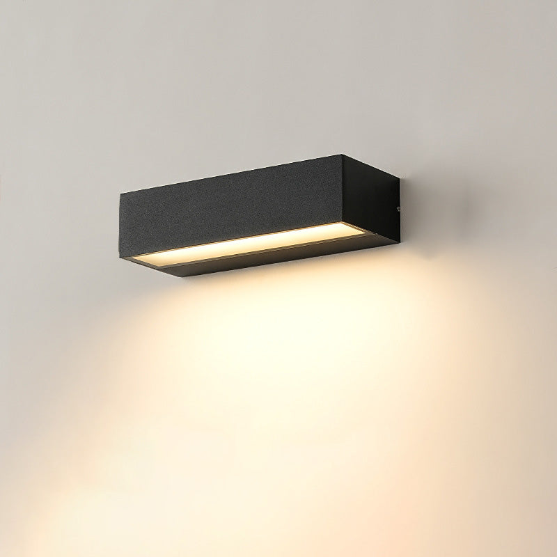 Moderne Minimalistisk Rektangulær Bar Vanntett Aluminium LED Vegglampe For Hage | Luvikno
