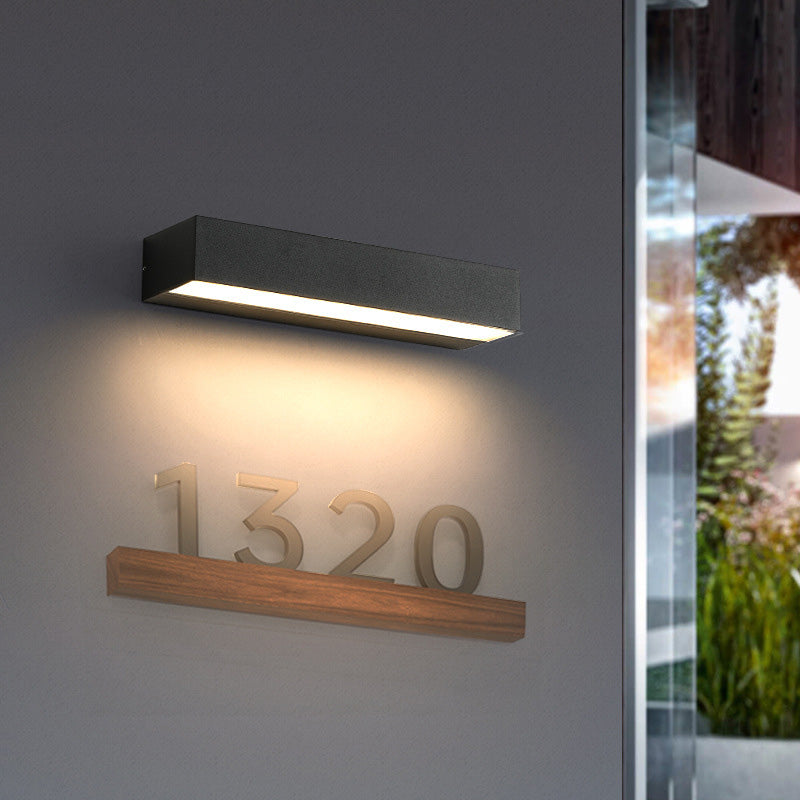 Moderne Minimalistisk Rektangulær Bar Vanntett Aluminium LED Vegglampe For Hage | Luvikno