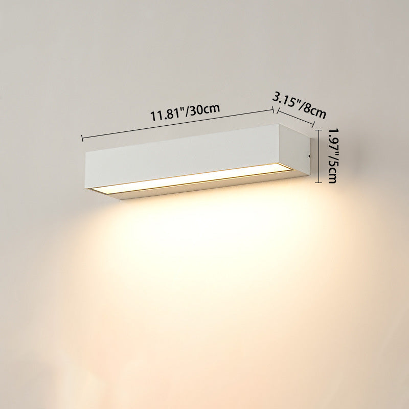 Moderne Minimalistisk Rektangulær Bar Vanntett Aluminium LED Vegglampe For Hage | Luvikno