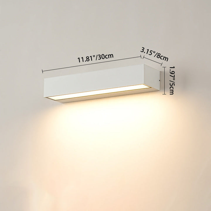 Moderne Minimalistisk Rektangulær Bar Vanntett Aluminium LED Vegglampe For Hage | Luvikno