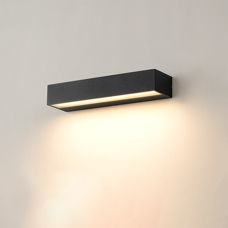 Moderne Minimalistisk Rektangulær Bar Vanntett Aluminium LED Vegglampe For Hage | Luvikno