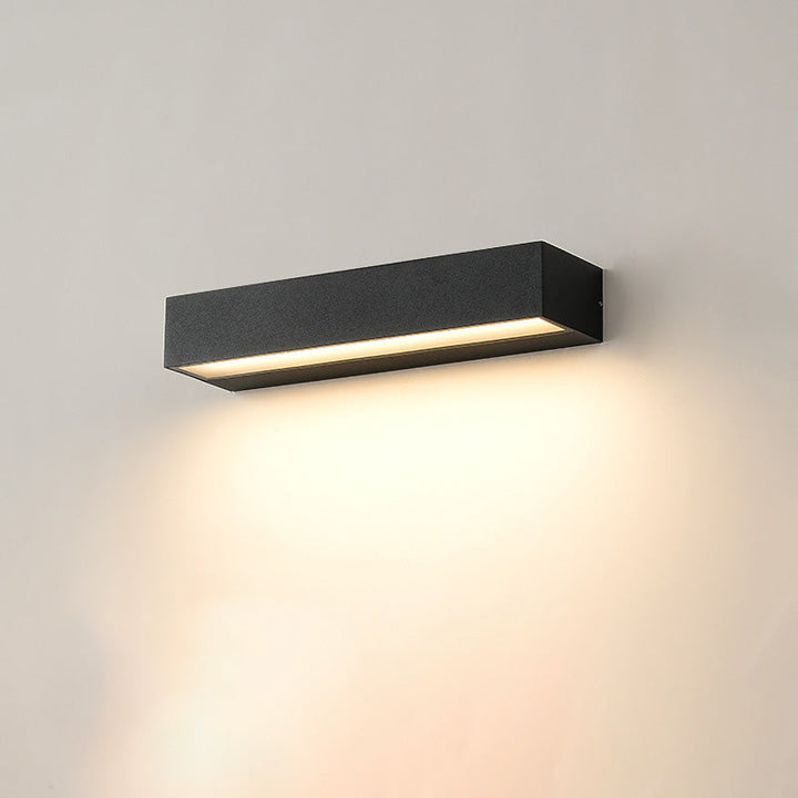 Moderne Minimalistisk Rektangulær Bar Vanntett Aluminium LED Vegglampe For Hage | Luvikno