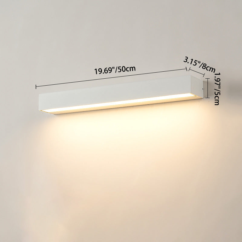 Moderne Minimalistisk Rektangulær Bar Vanntett Aluminium LED Vegglampe For Hage | Luvikno