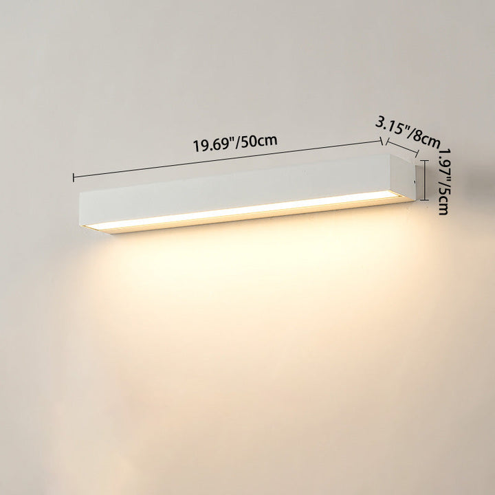 Moderne Minimalistisk Rektangulær Bar Vanntett Aluminium LED Vegglampe For Hage | Luvikno