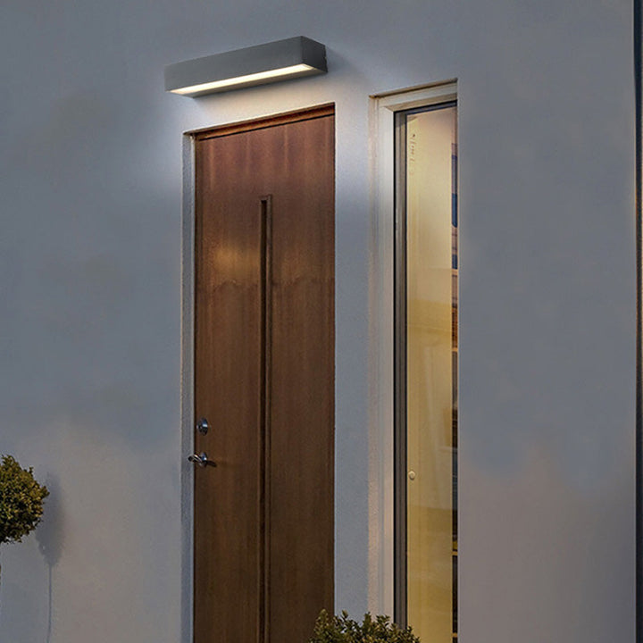 Moderne Minimalistisk Rektangulær Bar Vanntett Aluminium LED Vegglampe For Hage | Luvikno