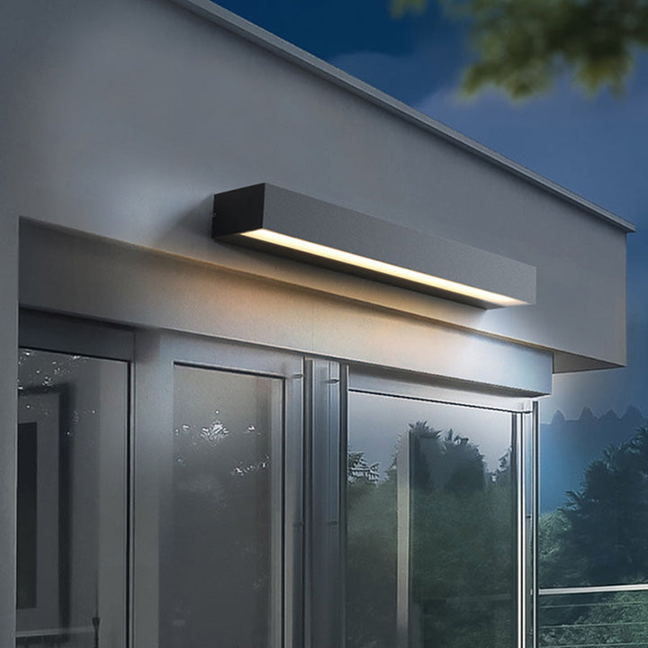 Moderne Minimalistisk Rektangulær Bar Vanntett Aluminium LED Vegglampe For Hage | Luvikno