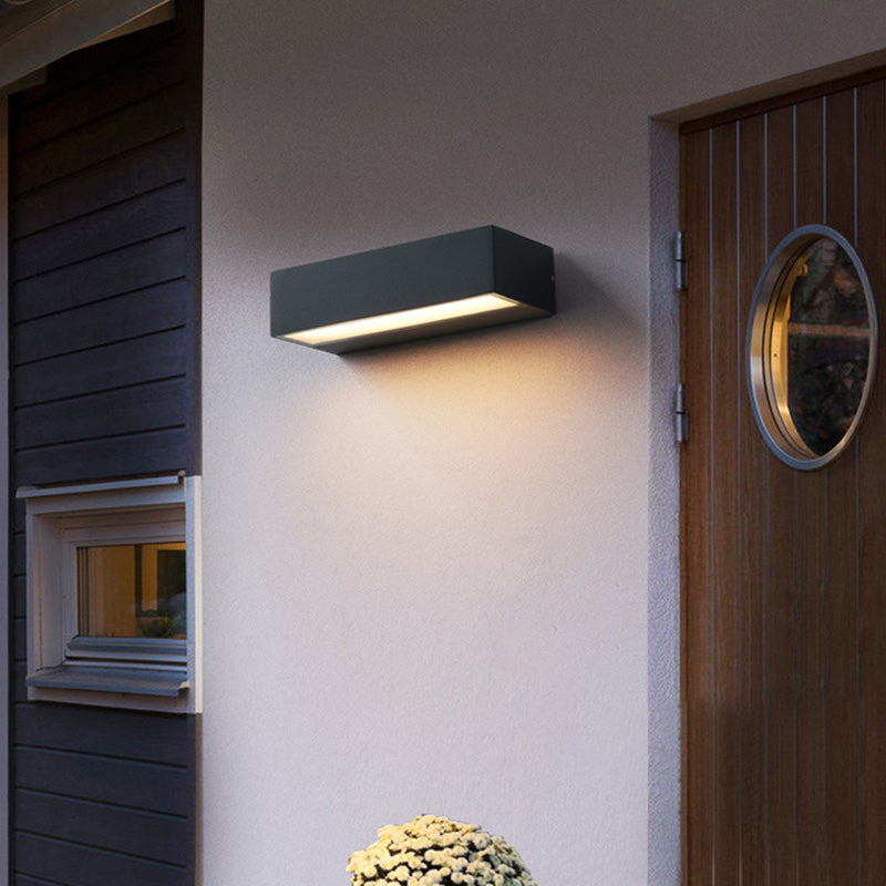 Moderne Minimalistisk Rektangulær Bar Vanntett Aluminium LED Vegglampe For Hage | Luvikno