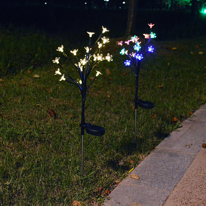 Moderne Art Deco Kirsebærblomst Lotus Plast LED Utendørs Bakke Plug Light For Hage | Luvikno