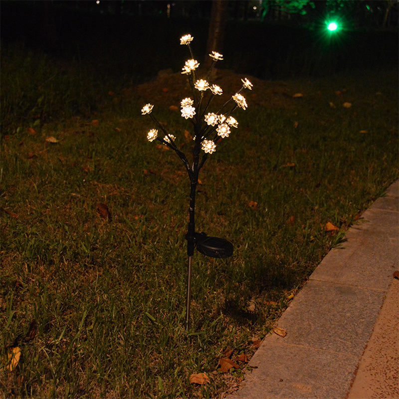 Moderne Art Deco Kirsebærblomst Lotus Plast LED Utendørs Bakke Plug Light For Hage | Luvikno