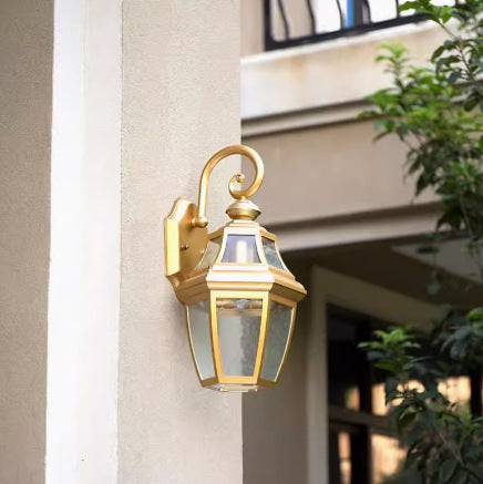 Moderne Nordisk Rund Court Vanntett Glass Hardware 1-Lys Vegglampe For Utendørs Patio | Luvikno