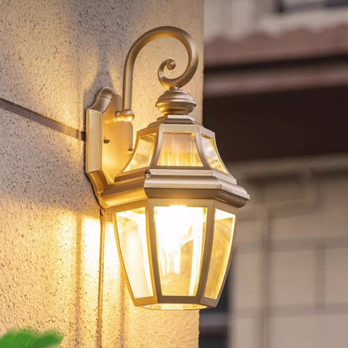 Moderne Nordisk Rund Court Vanntett Glass Hardware 1-Lys Vegglampe For Utendørs Patio | Luvikno