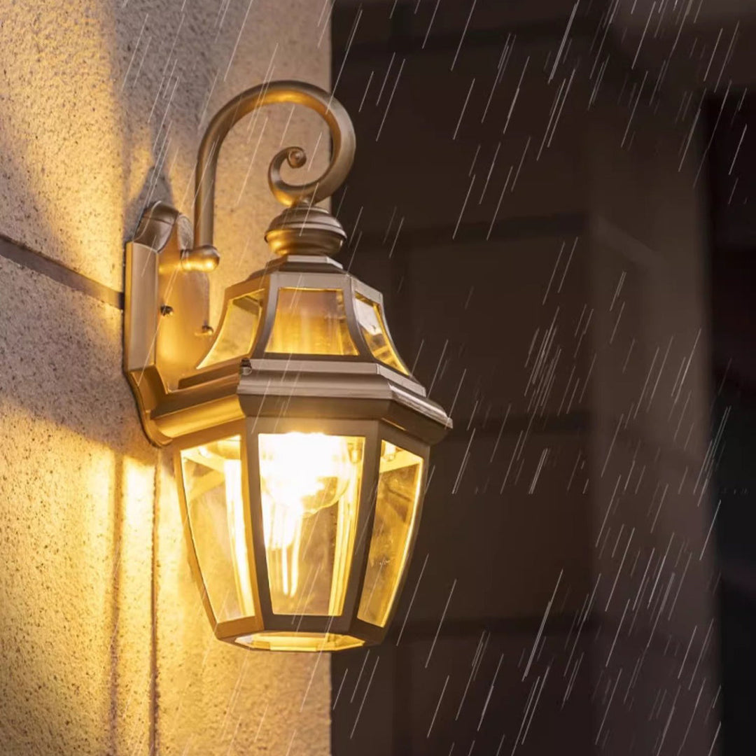 Moderne Nordisk Rund Court Vanntett Glass Hardware 1-Lys Vegglampe For Utendørs Patio | Luvikno