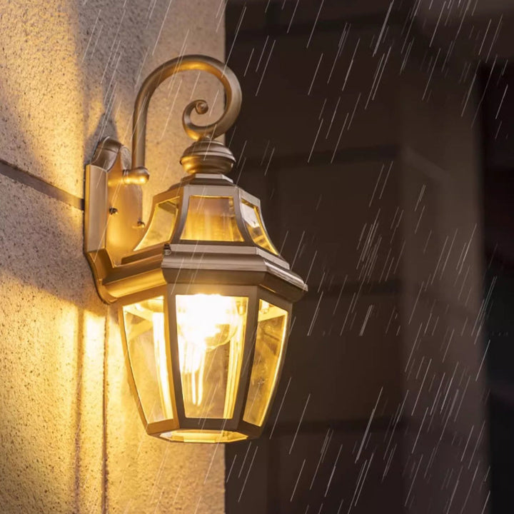 Moderne Nordisk Rund Court Vanntett Glass Hardware 1-Lys Vegglampe For Utendørs Patio | Luvikno