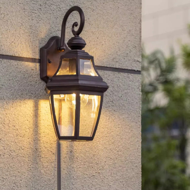 Moderne Nordisk Rund Court Vanntett Glass Hardware 1-Lys Vegglampe For Utendørs Patio | Luvikno