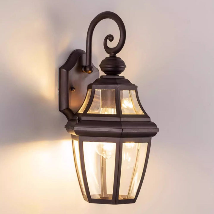 Moderne Nordisk Rund Court Vanntett Glass Hardware 1-Lys Vegglampe For Utendørs Patio | Luvikno