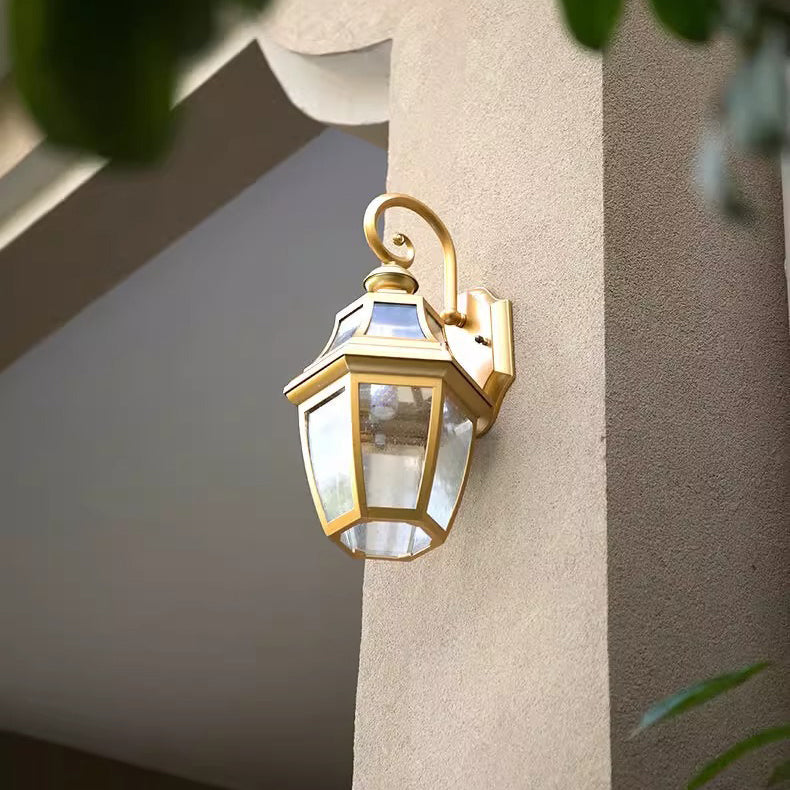 Moderne Nordisk Rund Court Vanntett Glass Hardware 1-Lys Vegglampe For Utendørs Patio | Luvikno